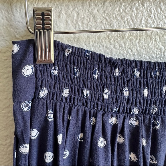 Lucky Brand Blue & White Polka Dot Palazzo Pant W/ Pockets Wide Leg Extra Small - Picture 8 of 11